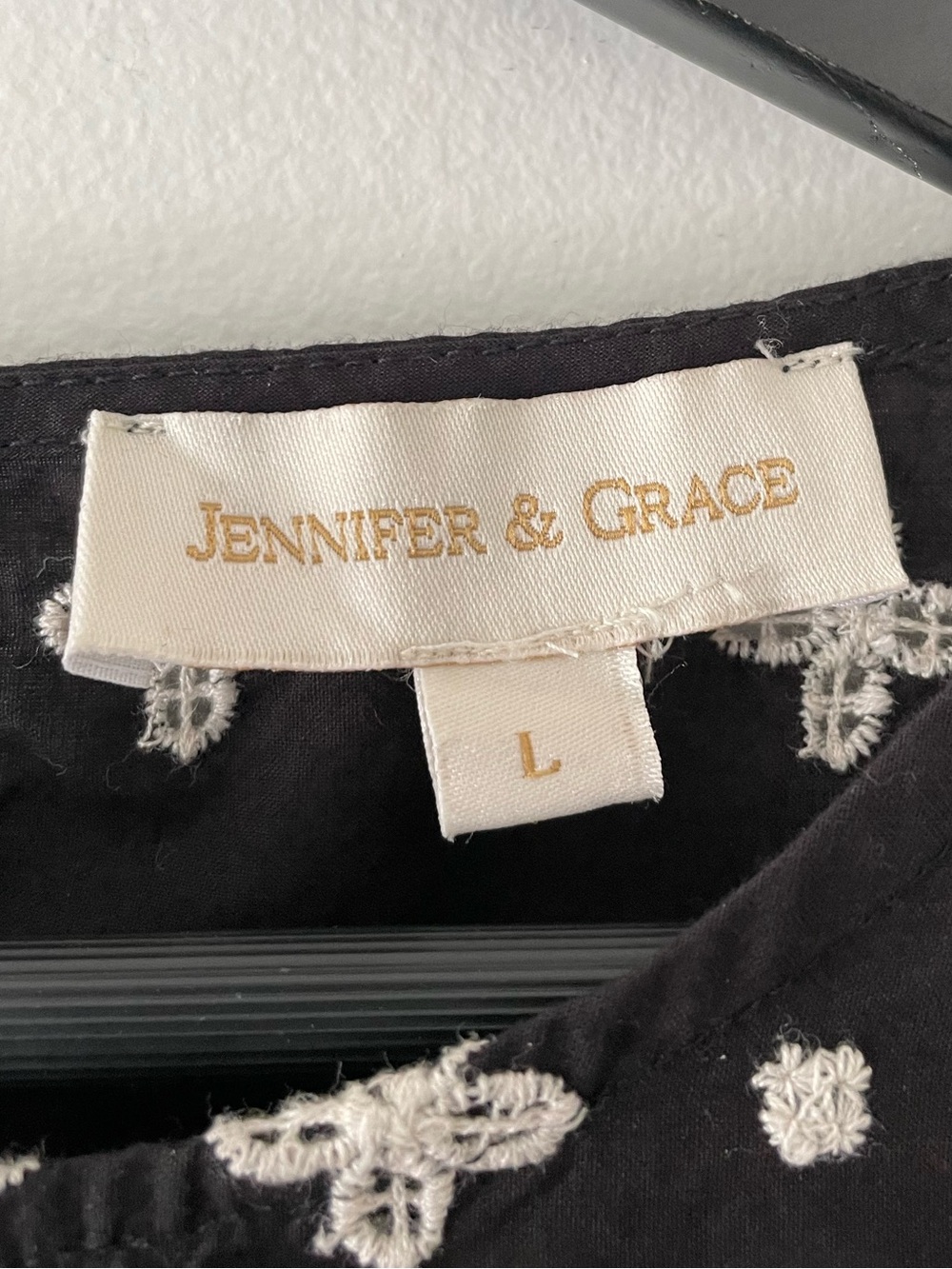 Jennifer & Grace 100% Cotton Embroidered Peplum Top Size L - Picture 4 of 5